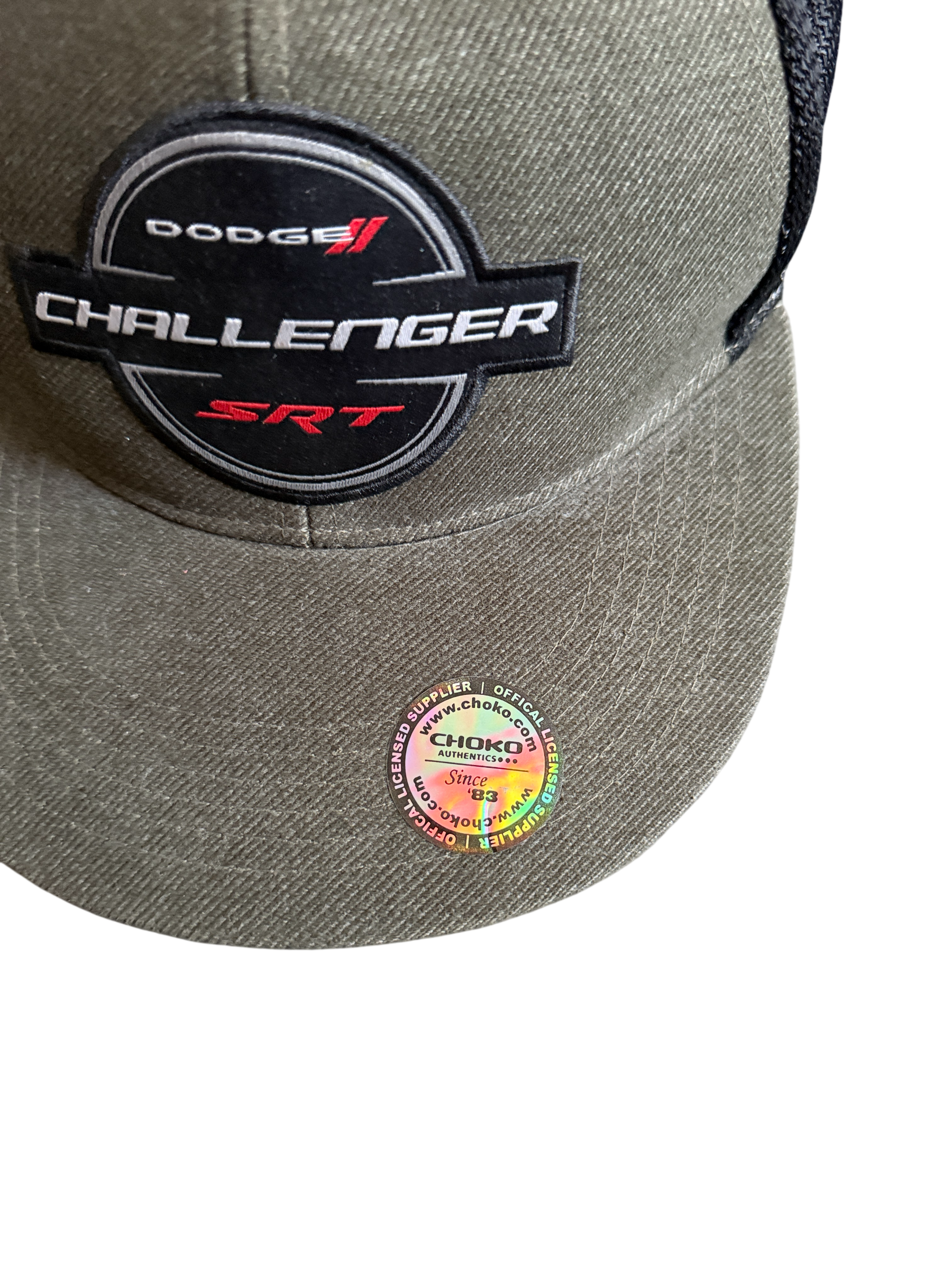 Gorra Dodge Challenger SRT Trucker Gris y Negra