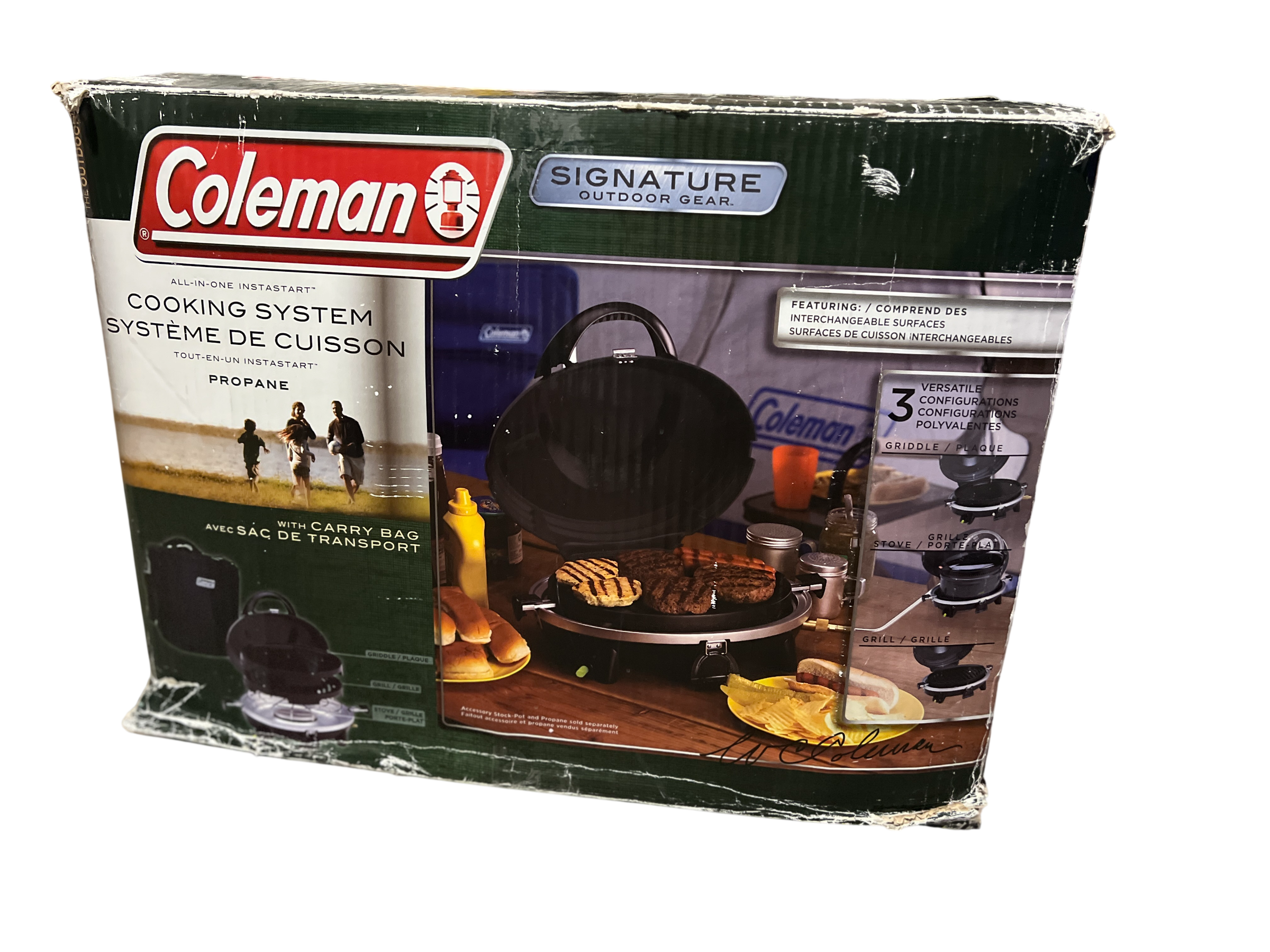 Parrilla Coleman Cooking System Propano Instastart con Carry Bag Usada