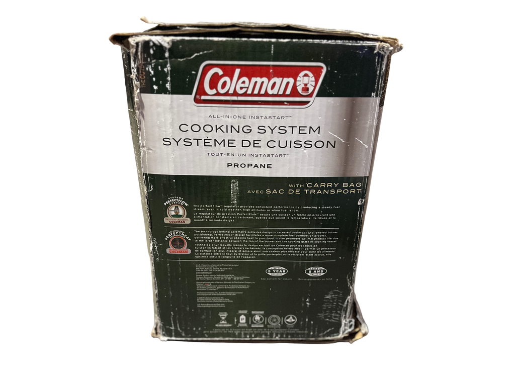 Used Coleman Cooking System Propane Instastart Grill with Carry Bag