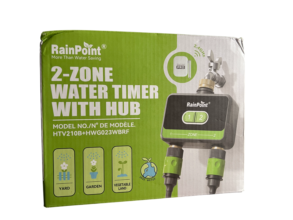 RainPoint Timer de Riego Inteligente de 2 Zonas con Hub