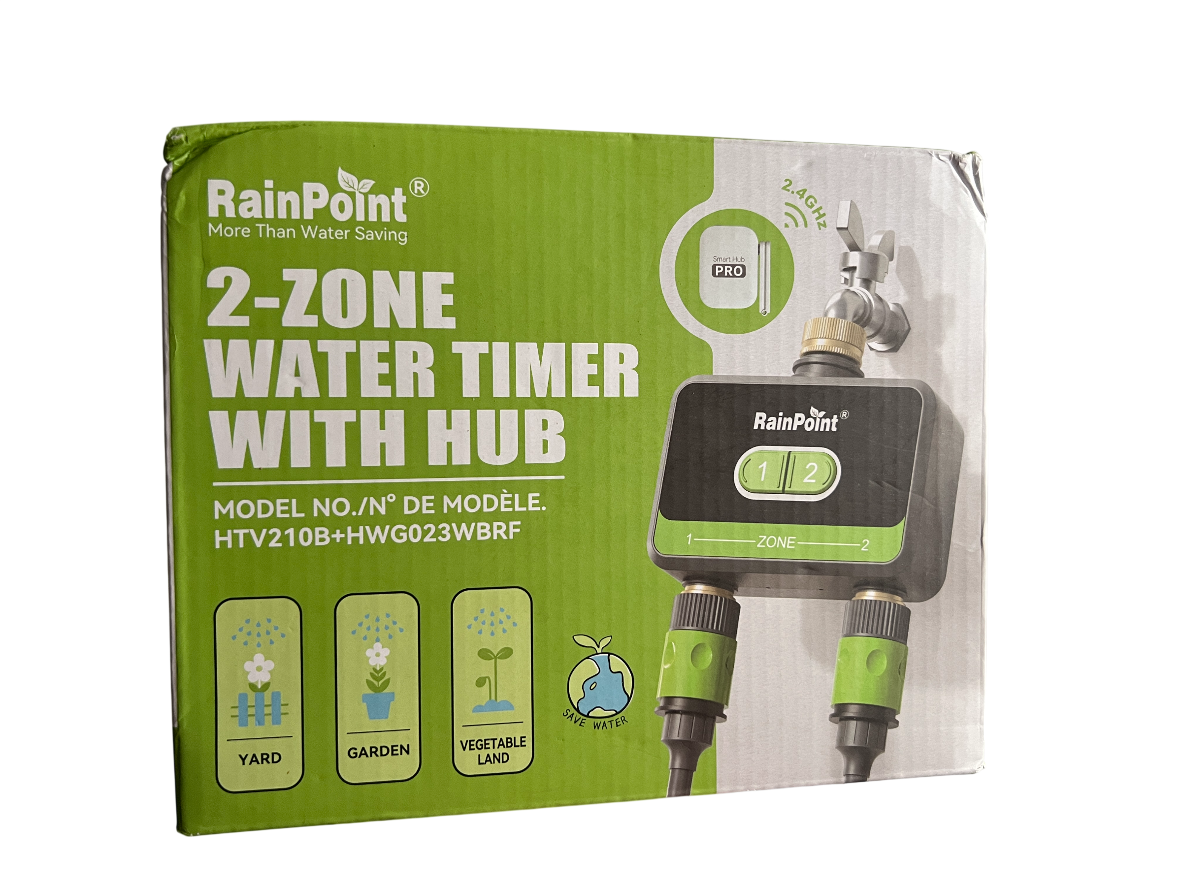 RainPoint Timer de Riego Inteligente de 2 Zonas con Hub