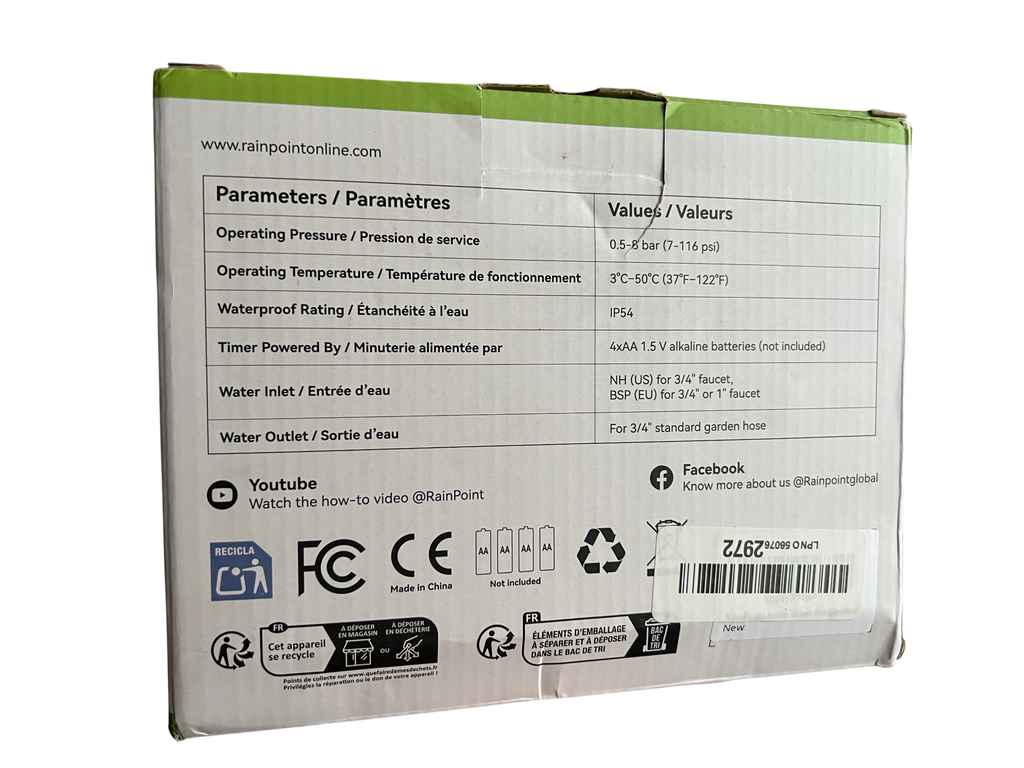 RainPoint Timer de Riego Inteligente de 2 Zonas con Hub